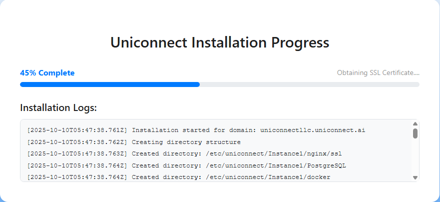 Installation | Uniconnect Documentation